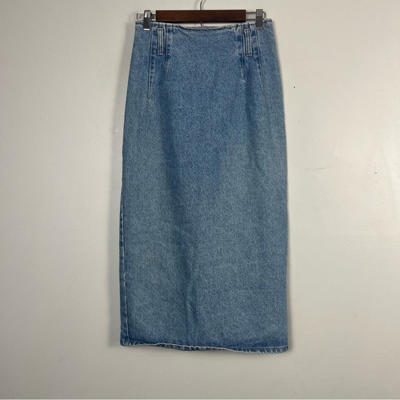 Vintage 90s no boundaries denim skirt with back button detailing size 7 - Picture 1 of 9